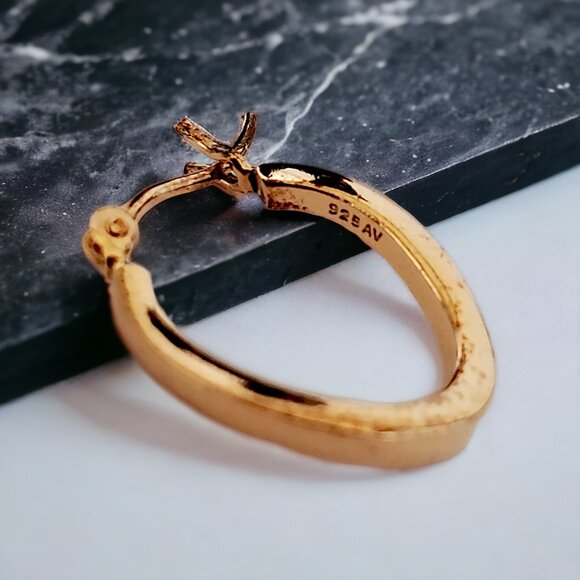 ARGENTO VIVO Gold Wave Hoop Earrings - Picture 1 of 3